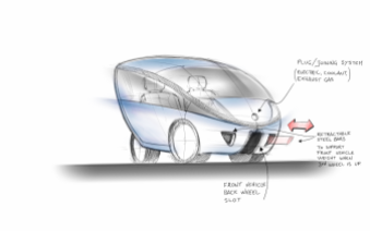 TG0009 - smooth design HER citycar concept sketch